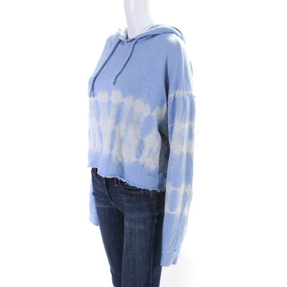 Good Hyouman Womens Knit Tie Dye Hooded Sweatshirt Pullover Blue Size L - Picture 2 of 6
